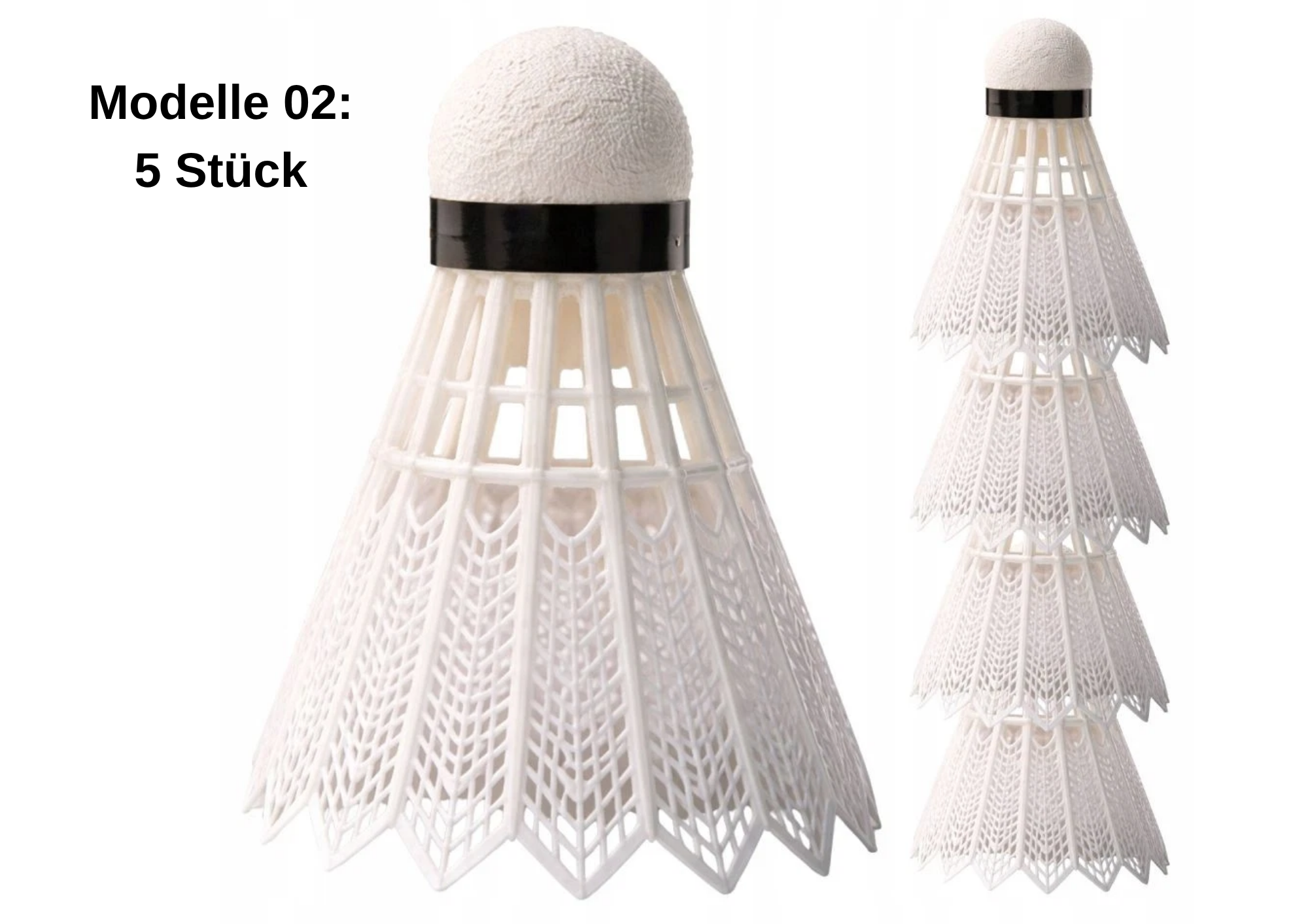 Badminton Federbälle weiß Shuttlecocks stabil Outdoor Freizeit 1 oder 5 Stück