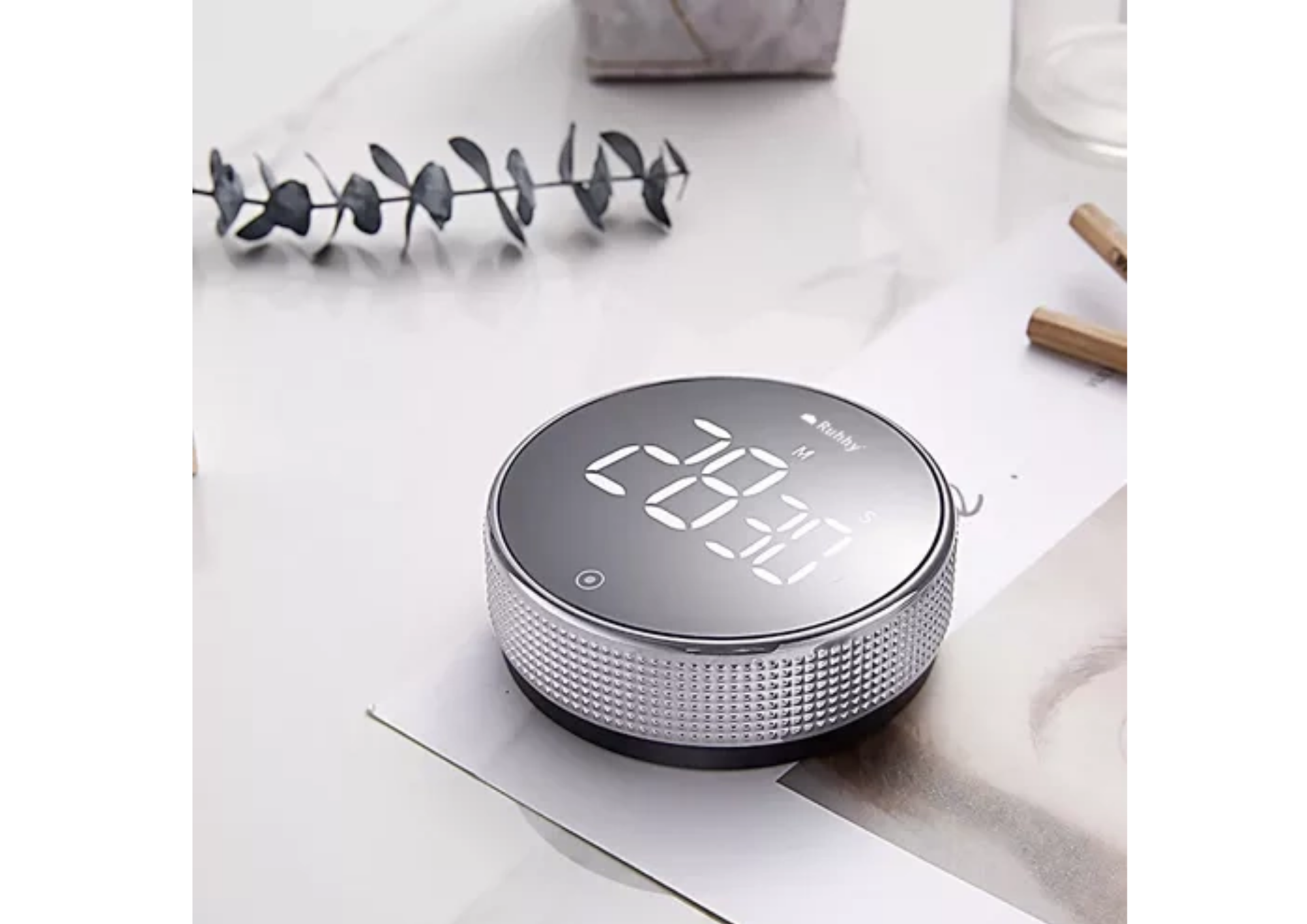 Digitaler Küchentimer mit Magnet – Elektronische Stoppuhr mit LED-Display, 3 Alarmstufen & Drehknopf – Für Küche, Training & Büro