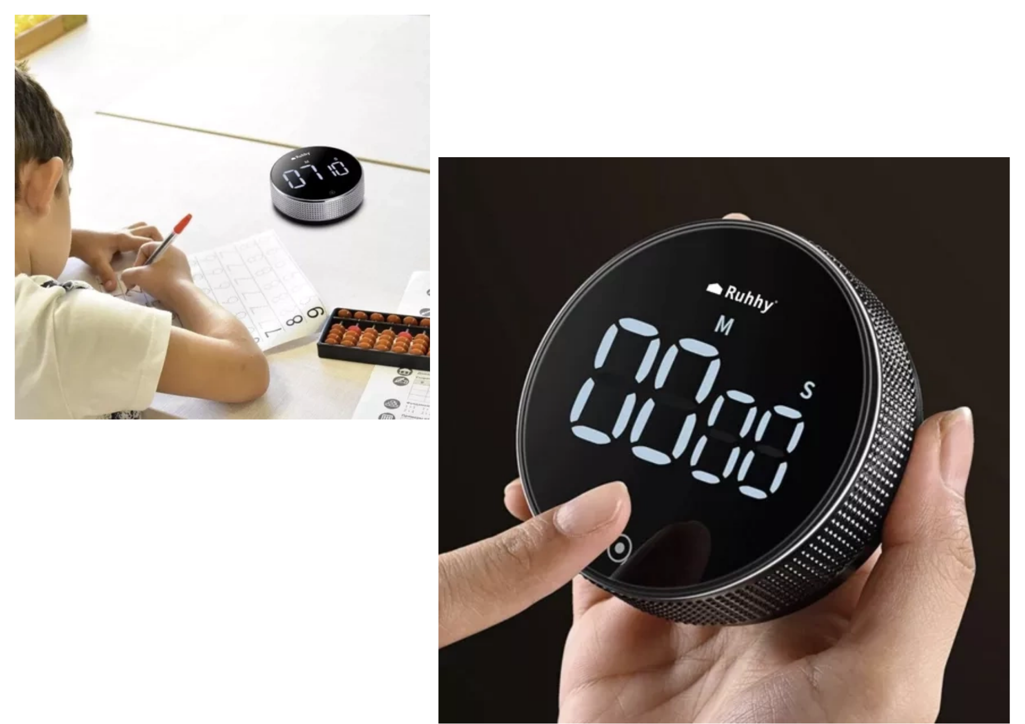 Digitaler Küchentimer mit Magnet – Elektronische Stoppuhr mit LED-Display, 3 Alarmstufen & Drehknopf – Für Küche, Training & Büro