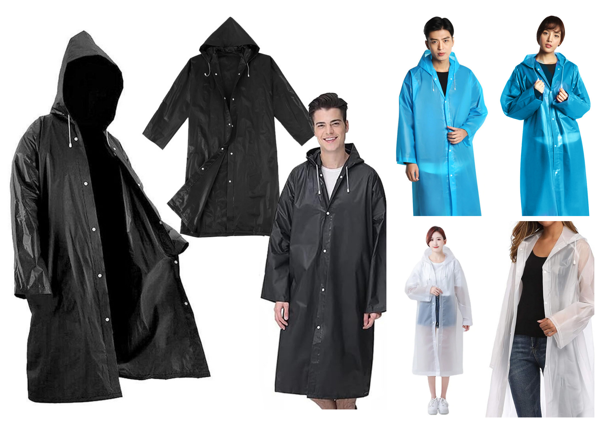 Unisex Regenmantel Wasserdicht – Leichte Regenjacke mit Kapuze, Universal Größe