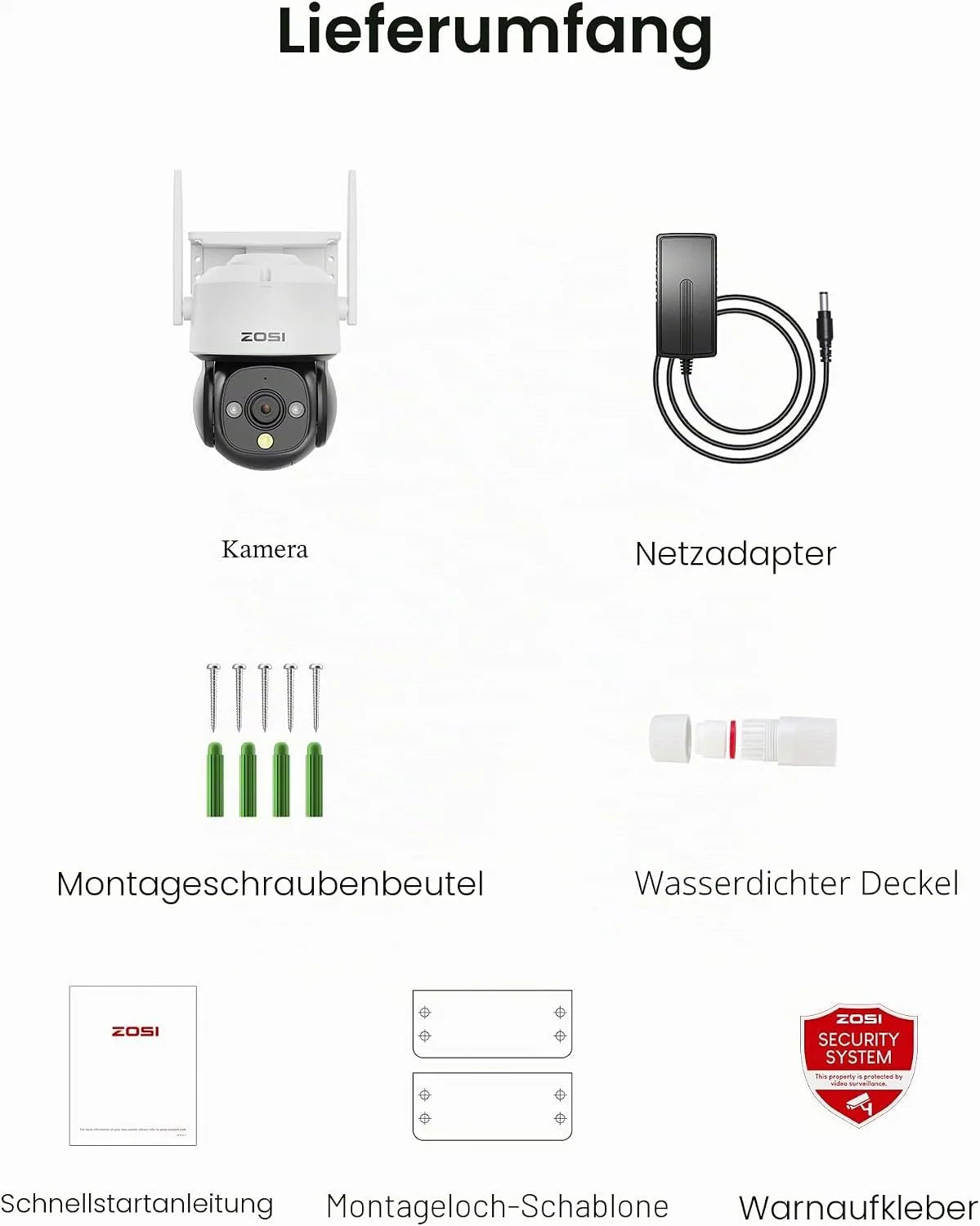 2MP WLAN Überwachungskamera für Außen – 360° Pan/Tilt, Nachtsicht, Bewegungsverfolgung & 2-Wege-Audio