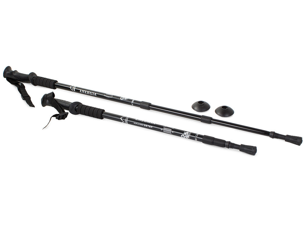 2x Nordic Walking Stöcke Teleskop 64-135 cm – Alu Antischock mit Korkgriff