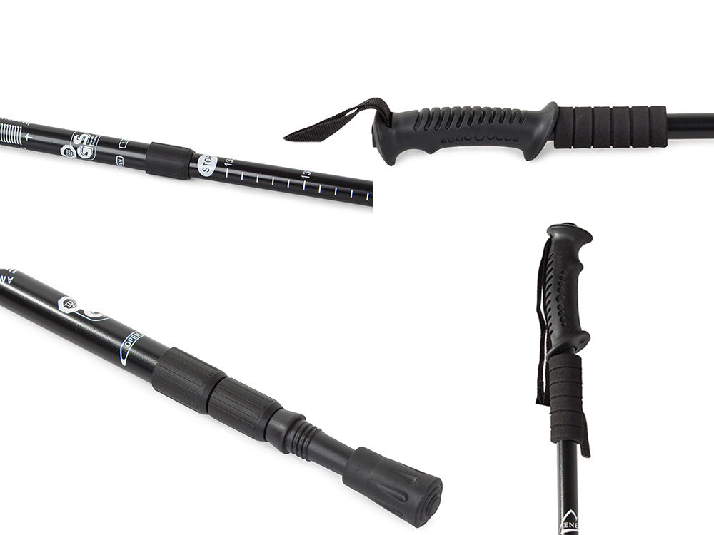2x Nordic Walking Stöcke Teleskop 64-135 cm – Alu Antischock mit Korkgriff