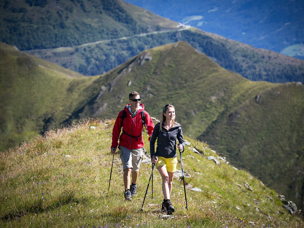 2x Nordic Walking Stöcke Teleskop 64-135 cm – Alu Antischock mit Korkgriff
