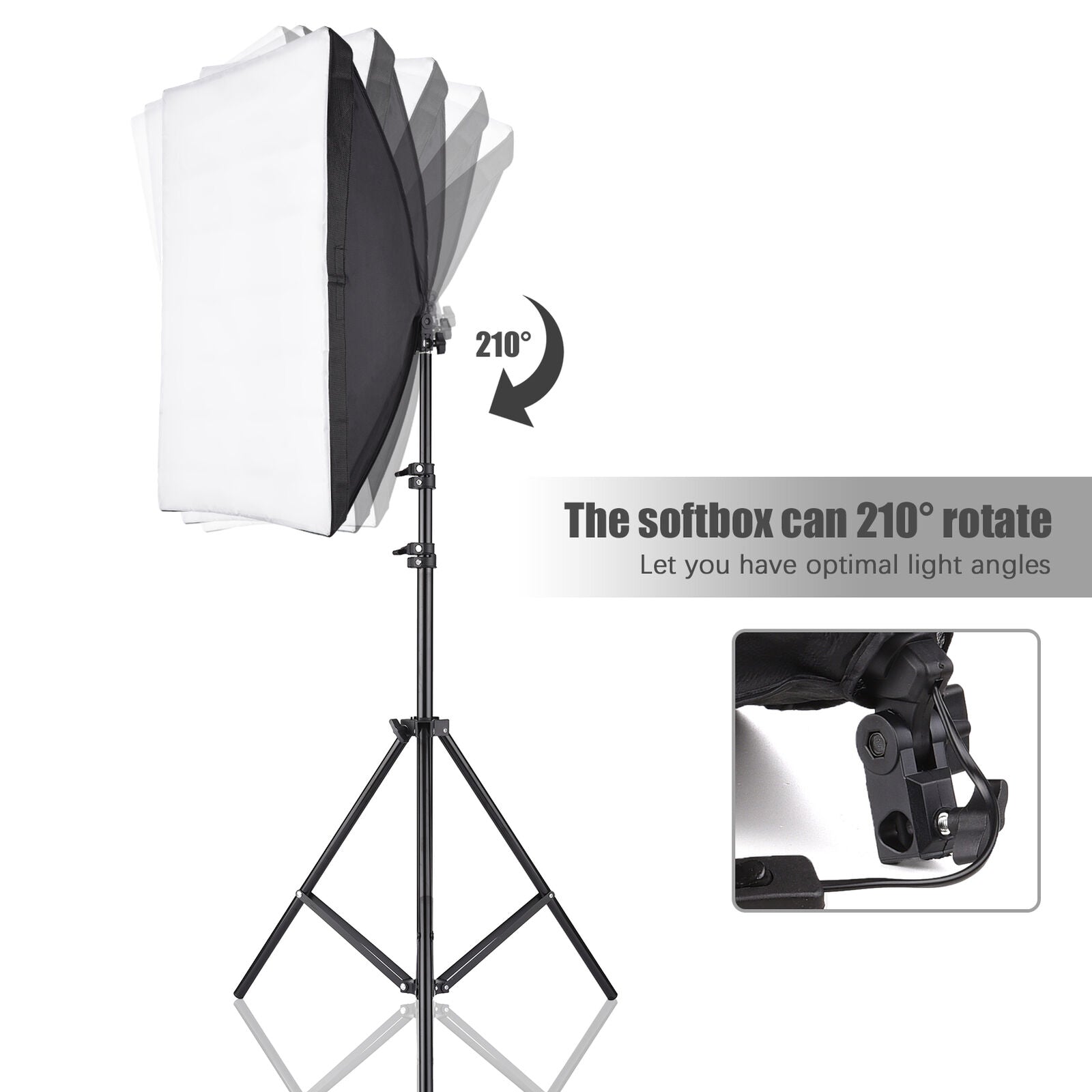 2x Profi Fotostudio Foto Studioset Softbox Studio Fotolampe Stativ Tasche E27