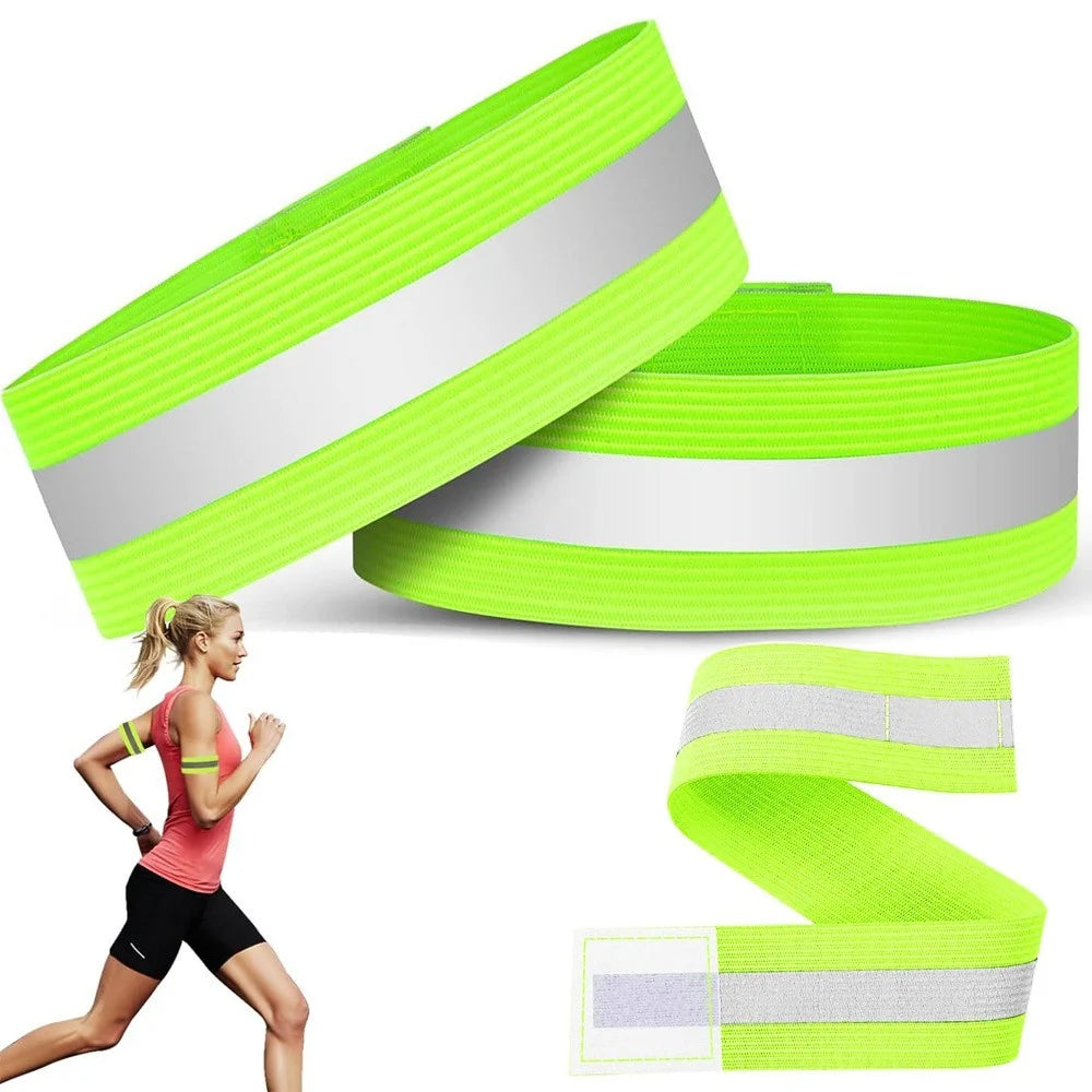 2x Reflektorband reflektierendes Armband Reflektor Fahrrad Joggen Laufen Leuchte
