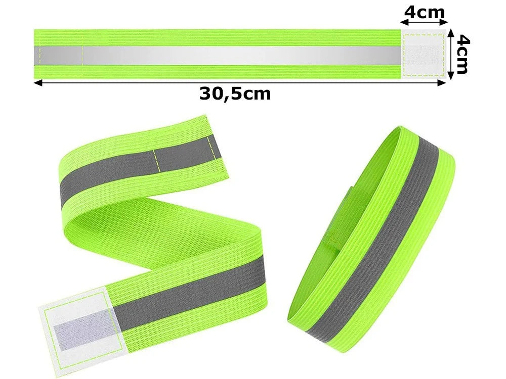 2x Reflektorband reflektierendes Armband Reflektor Fahrrad Joggen Laufen Leuchte