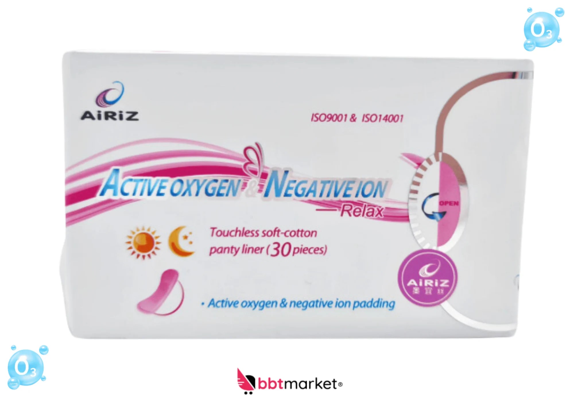 3 x Tiens AiriZ Sanitary Pads Daily Panty Liner 90 Pieces 