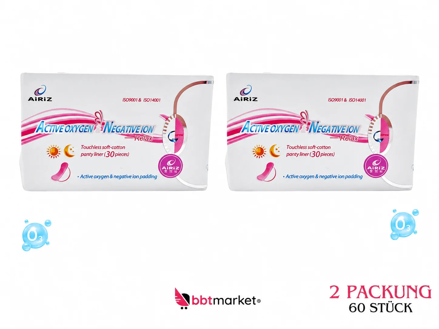 3 x Tiens AiriZ Sanitary Pads Daily Panty Liner 90 Pieces 