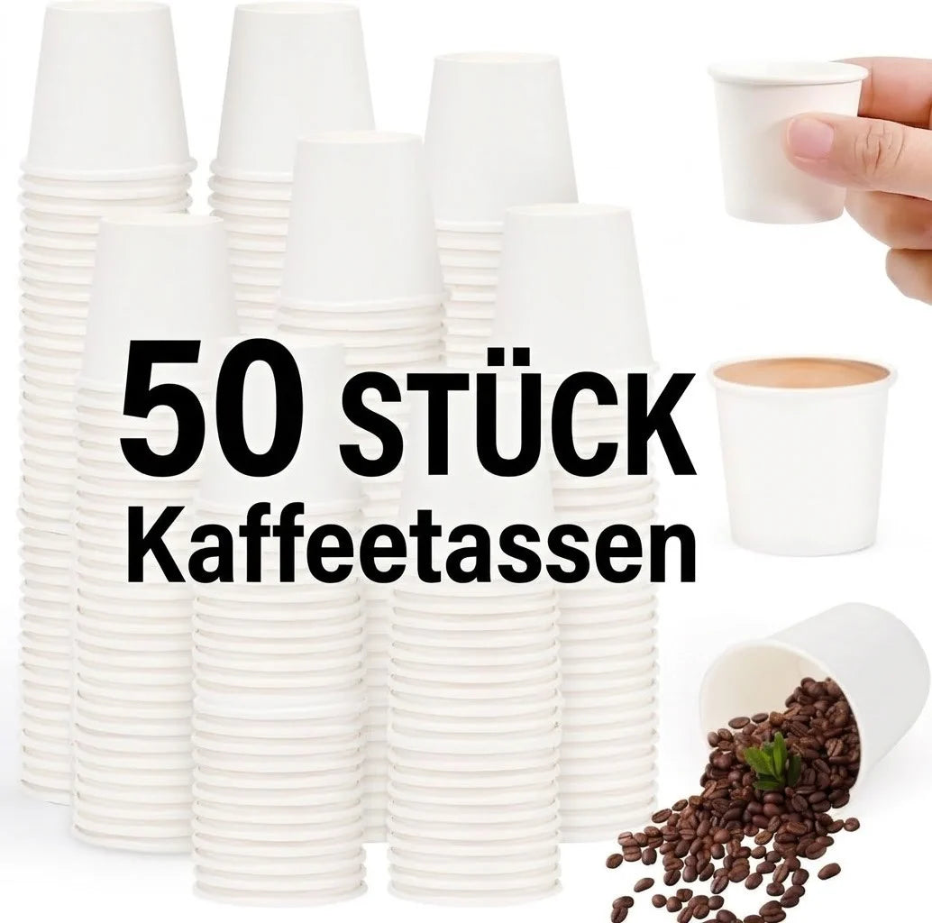 30 ml Mini Pappbecher – 50 Stück Weiß oder 300 Stück Braun – Einweg Shotbecher & Probierbecher