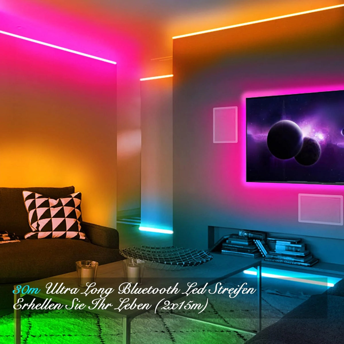 30m LED Strip Light Music Sync Color Changing RGB LED Strip New DE 