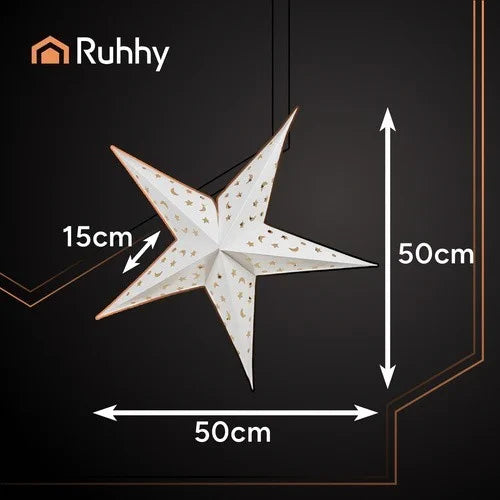 3D Weihnacht Stern LED Innen 60 cm Adventsstern Beleuchtet Timer Weihnachtsdeko