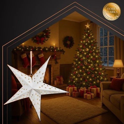 3D Weihnacht Stern LED Innen 60 cm Adventsstern Beleuchtet Timer Weihnachtsdeko