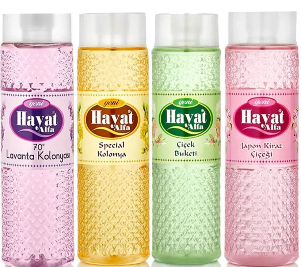 3er 400cc Set Hayat Alfa Kolonyasi 80° Kölnisch Wasser Kolonya -MIX