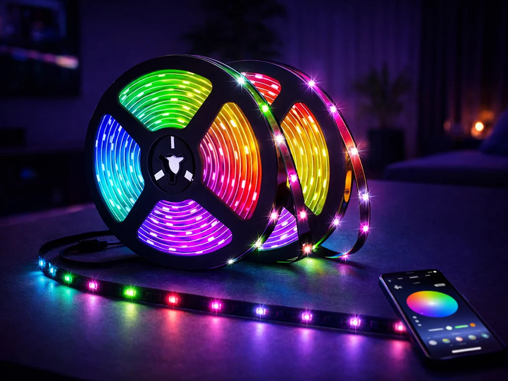 3m LED Strip RGB Bluetooth App Fernbedienung Musikmodus Selbstklebend Lichtband