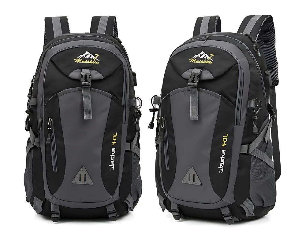 40L Wanderrucksack Trekkingrucksack Reiserucksack Schwarz Outdoor Camping Hüftgu