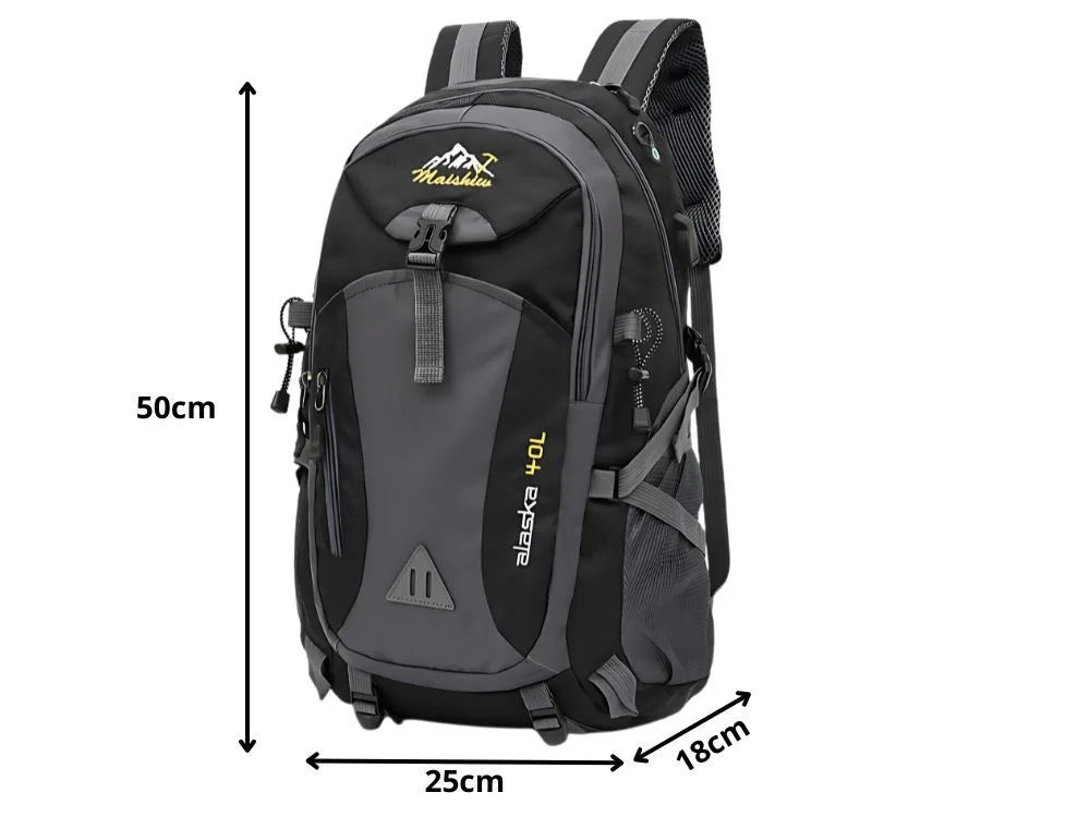 40L Wanderrucksack Trekkingrucksack Reiserucksack Schwarz Outdoor Camping Hüftgu