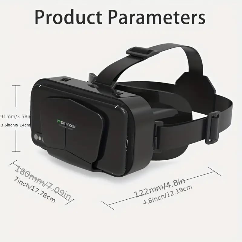 VR Brille 3D für Smartphone & PC – Leichtes VR Headset mit Linsen-/Pupillen-Distanzregler, abnehmbarem Komfortpolster, kompatibel mit Android & iOS