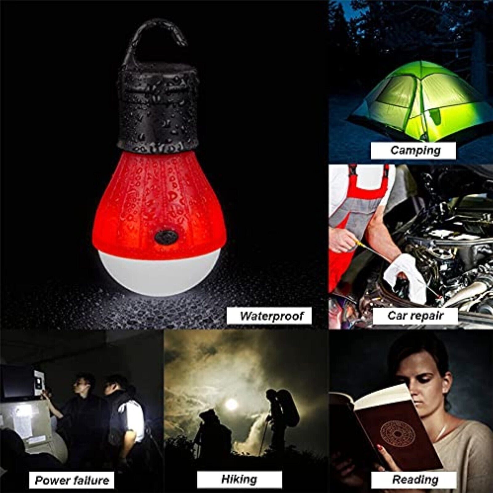 LED Gluehbirne Aussen Hängelampe Camping Zelt Angeln Laterne Außen Garten DE