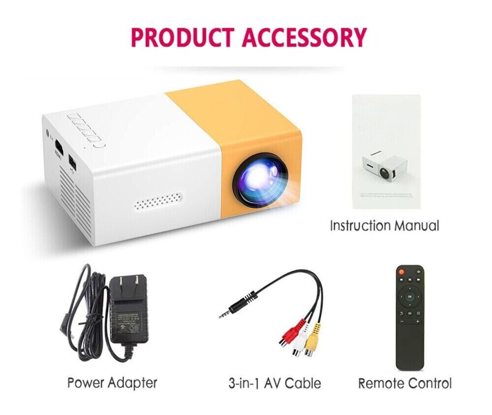 Tragbarer Mini Projektor High Definition 1080P ABS TFT-LCD Kontrast 800:1