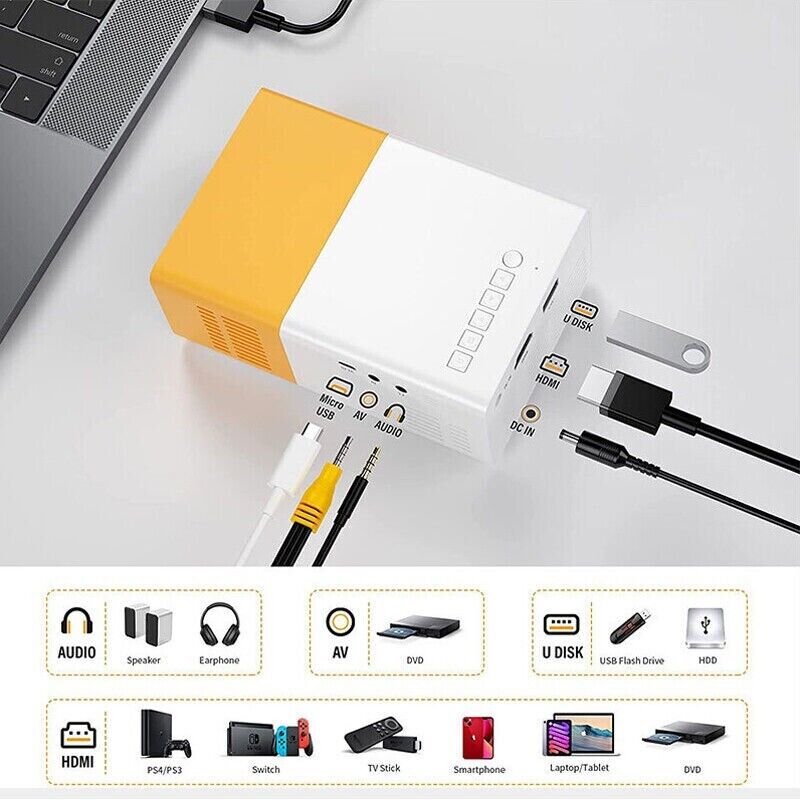 Tragbarer Mini Projektor High Definition 1080P ABS TFT-LCD Kontrast 800:1