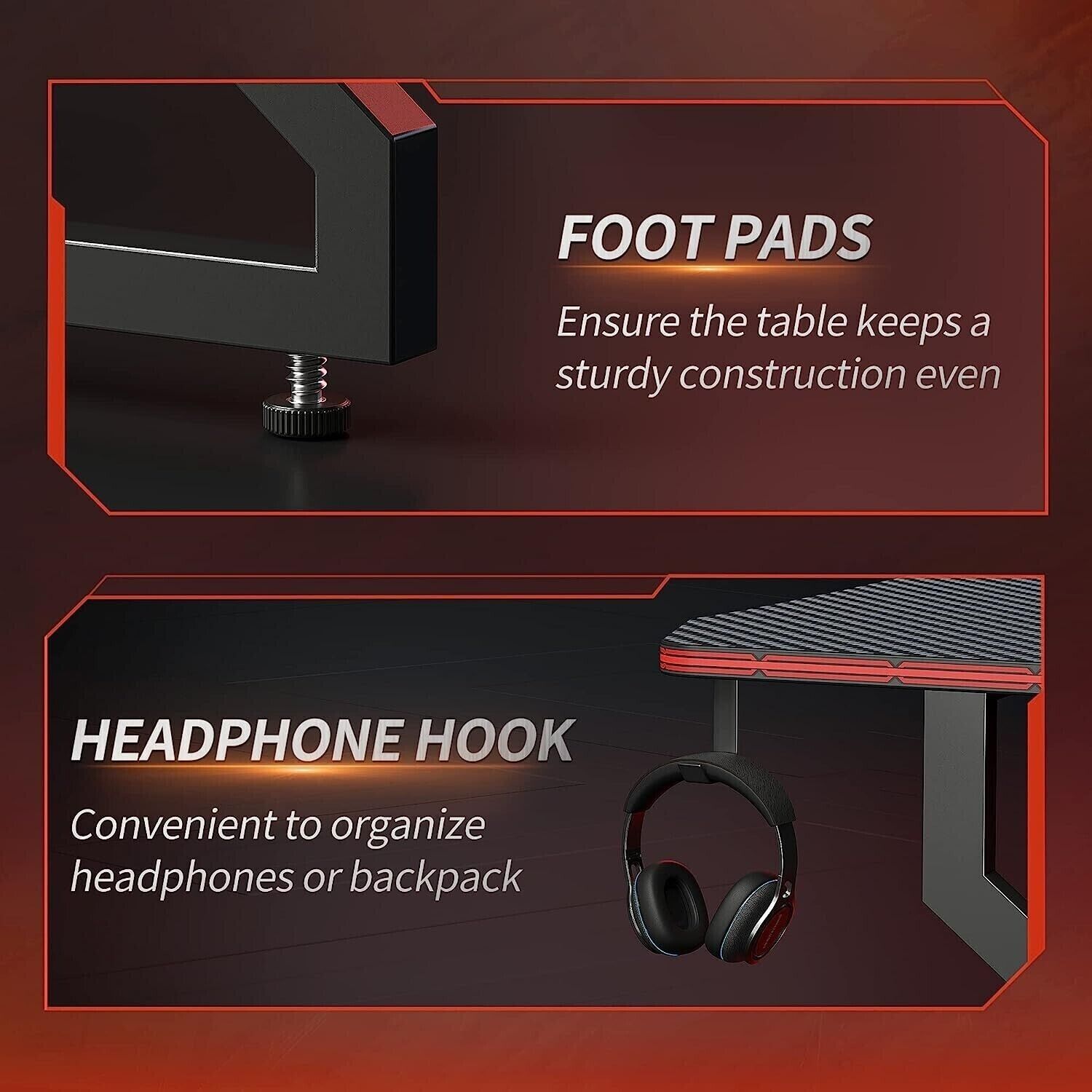 Gaming Desk, 100 x 60 cm Esport Ergonomic Computer Desk