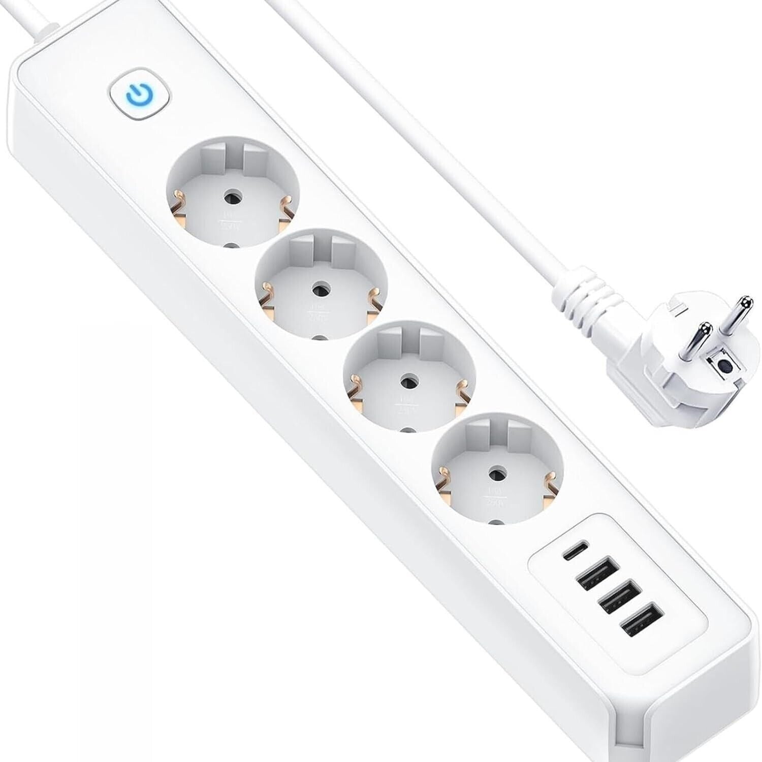4-way power strip wall-mounted power strip, 4 USB 1.8m