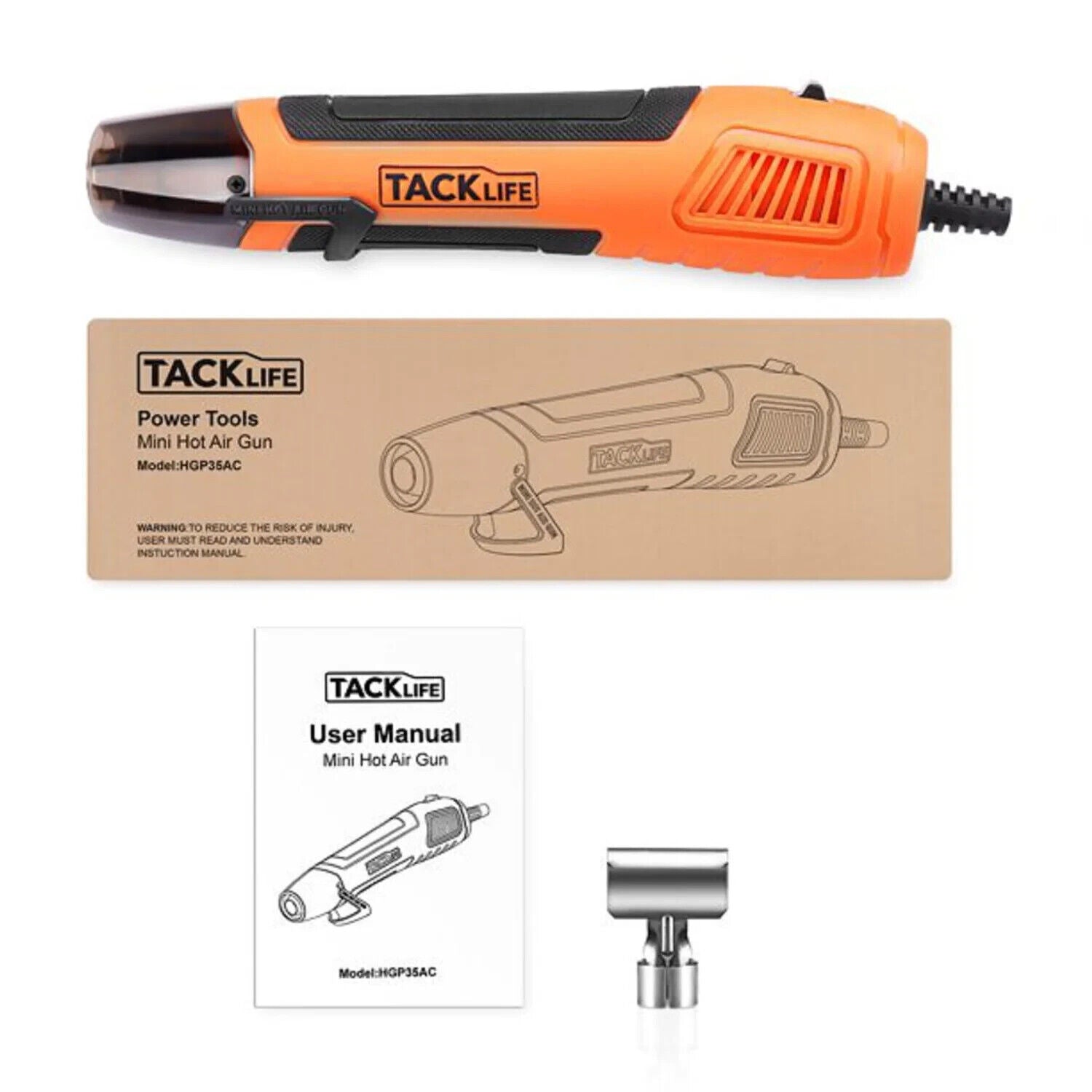 TACKLIFE Mini Heißluftpistole Heißluftfön 350W 350℃/662 ℉ mit 6,56 Fuß Kabel