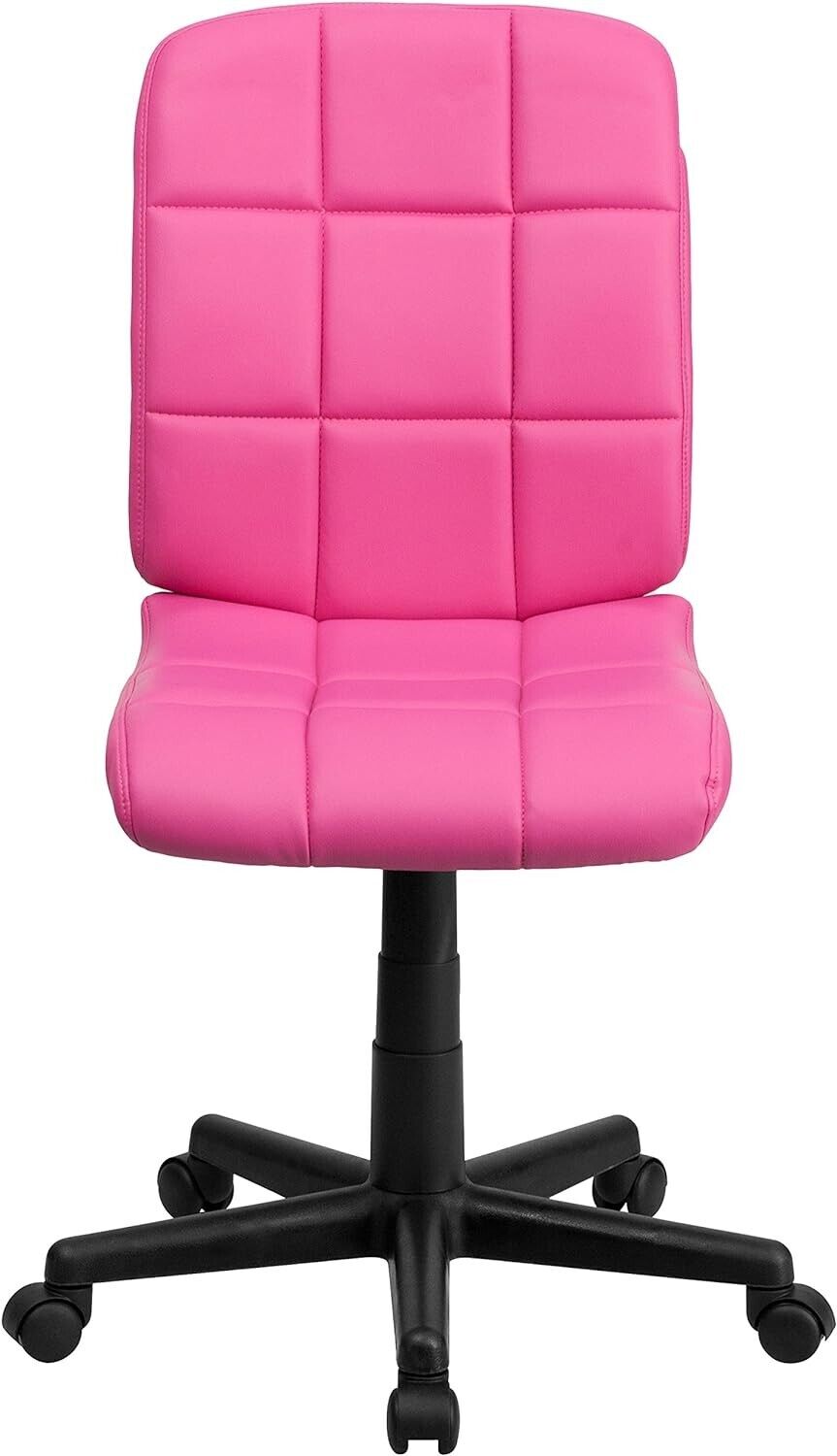 Pink Schreibtischstuhl ergonomisch – Drehbar & höhenverstellbar, Vinyl Bürostuhl 113kg