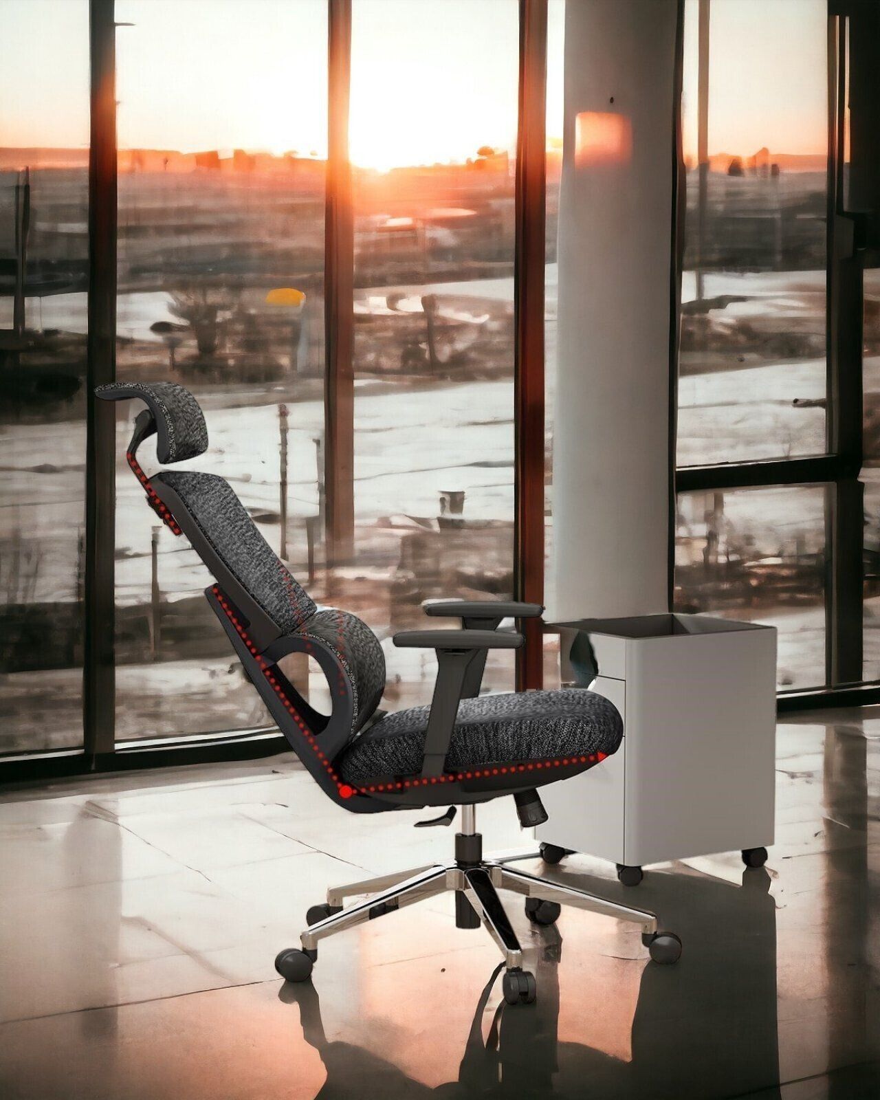 Ergonomischer Bürostuhl mit 3D Armlehnen – Chefsessel bis 136kg, Netz- & Polstersitz wählbar