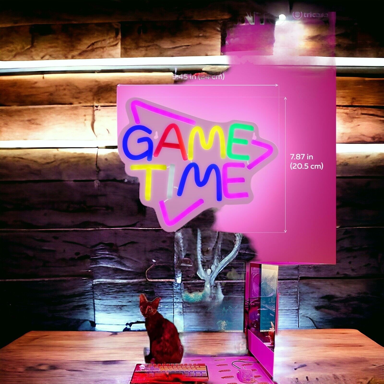Game Time Neon Schild Spiel Neon Licht Wand Deko Gaming Spielzimmer Spielbereich