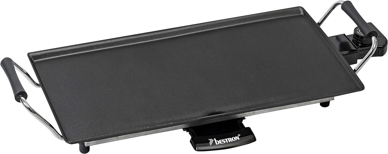 Bestron elektrischer Tischgrill, Plancha-/Teppanyaki-Grillplatte mit 4 Personen