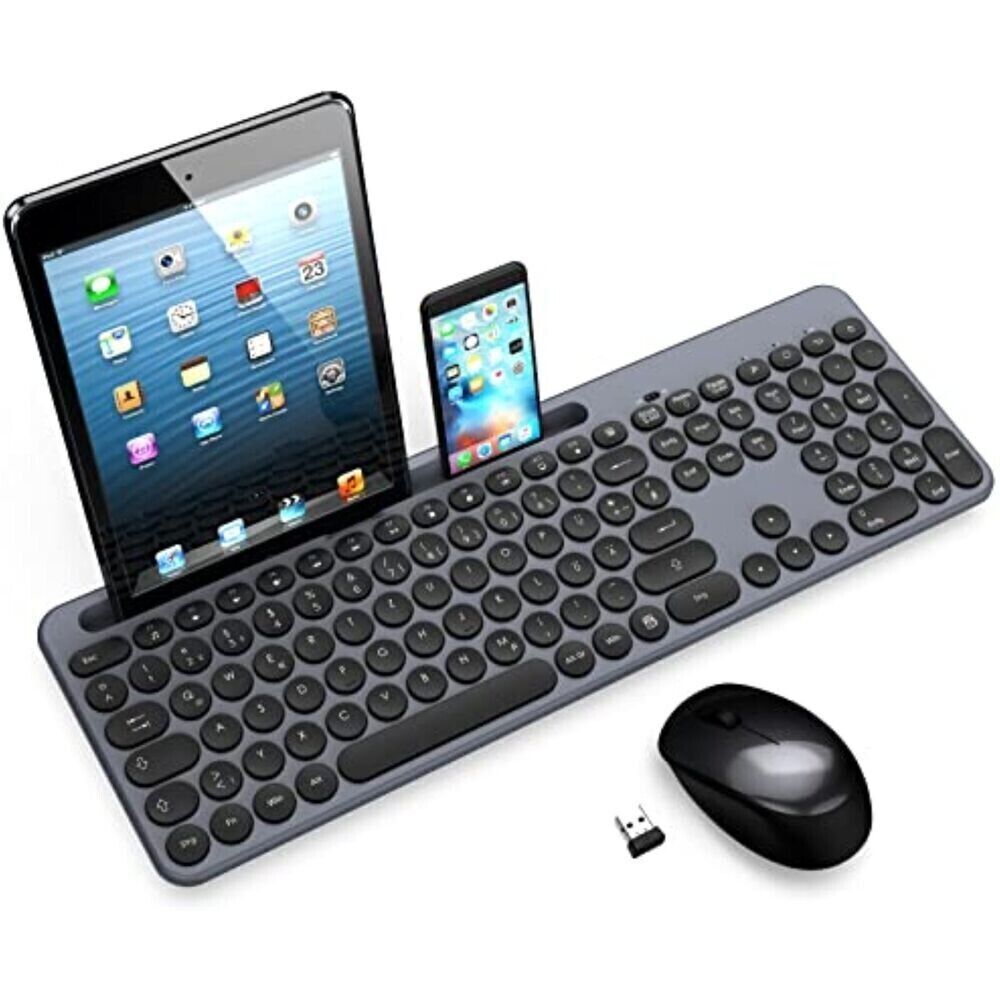Kabellose Wireless PC  Tastatur mit Funkmaus, QWERTZ Deutsches Layout Keyboard ✅