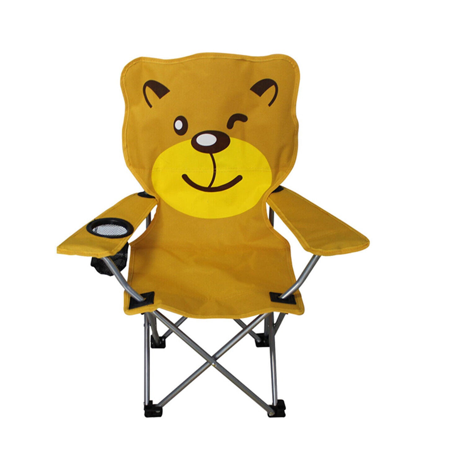 Kinder Campingstuhl Tiere – Faltbarer Klappstuhl mit Tiermotiv, Getränkehalter & Tragetasche für Garten, Camping & Picknick