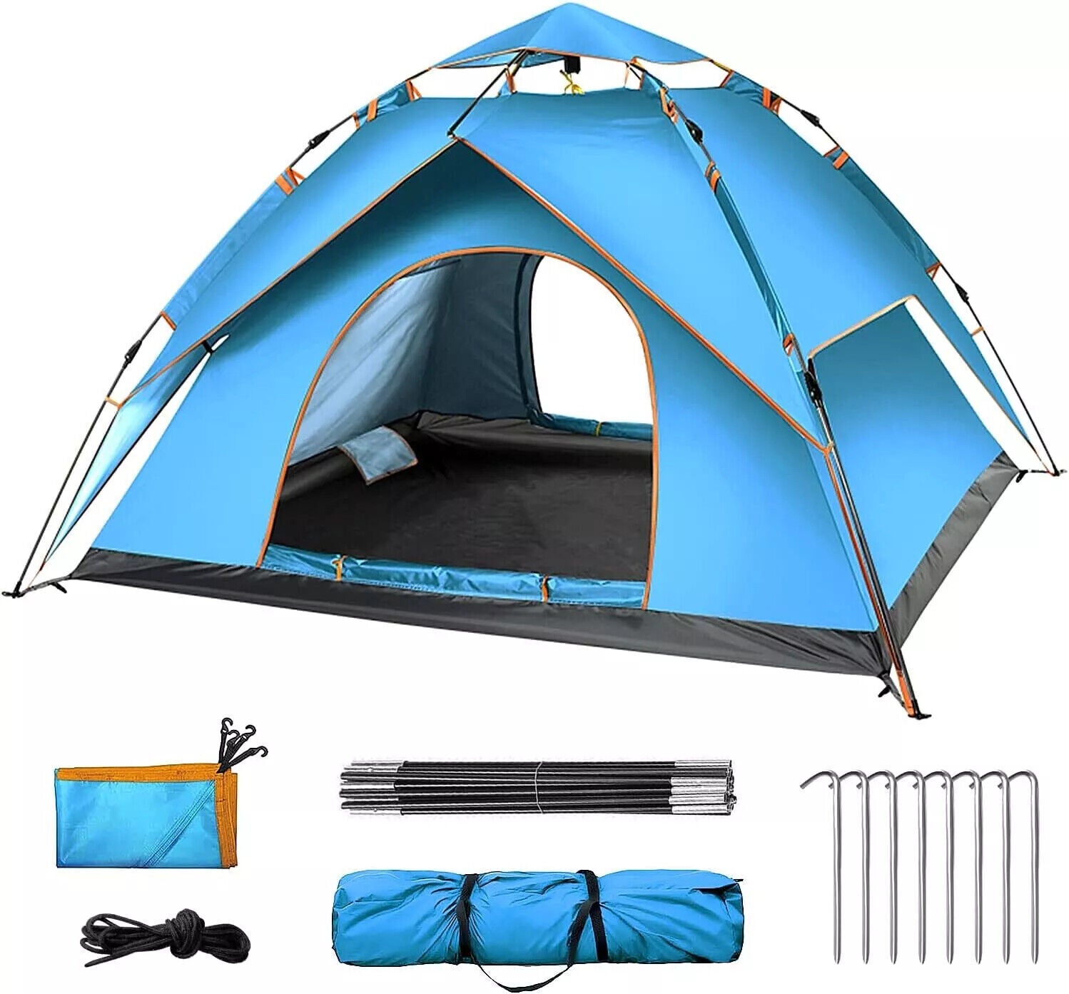 3-4 Personen Pop-Up Zelt Wurfzelt Camping Wasserdicht Trekkingzelt Fam