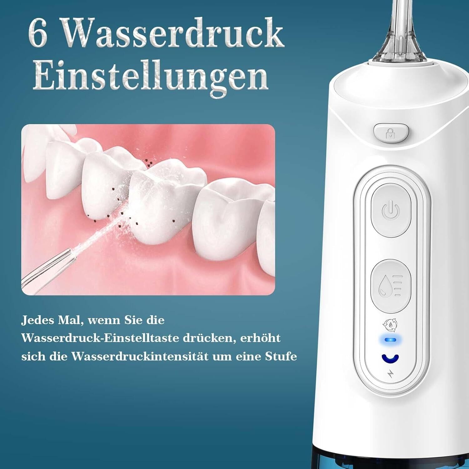 Munddusche Kabellos Water Flosser for Teeth,Elektrische Zahnzwischenraumreiniger
