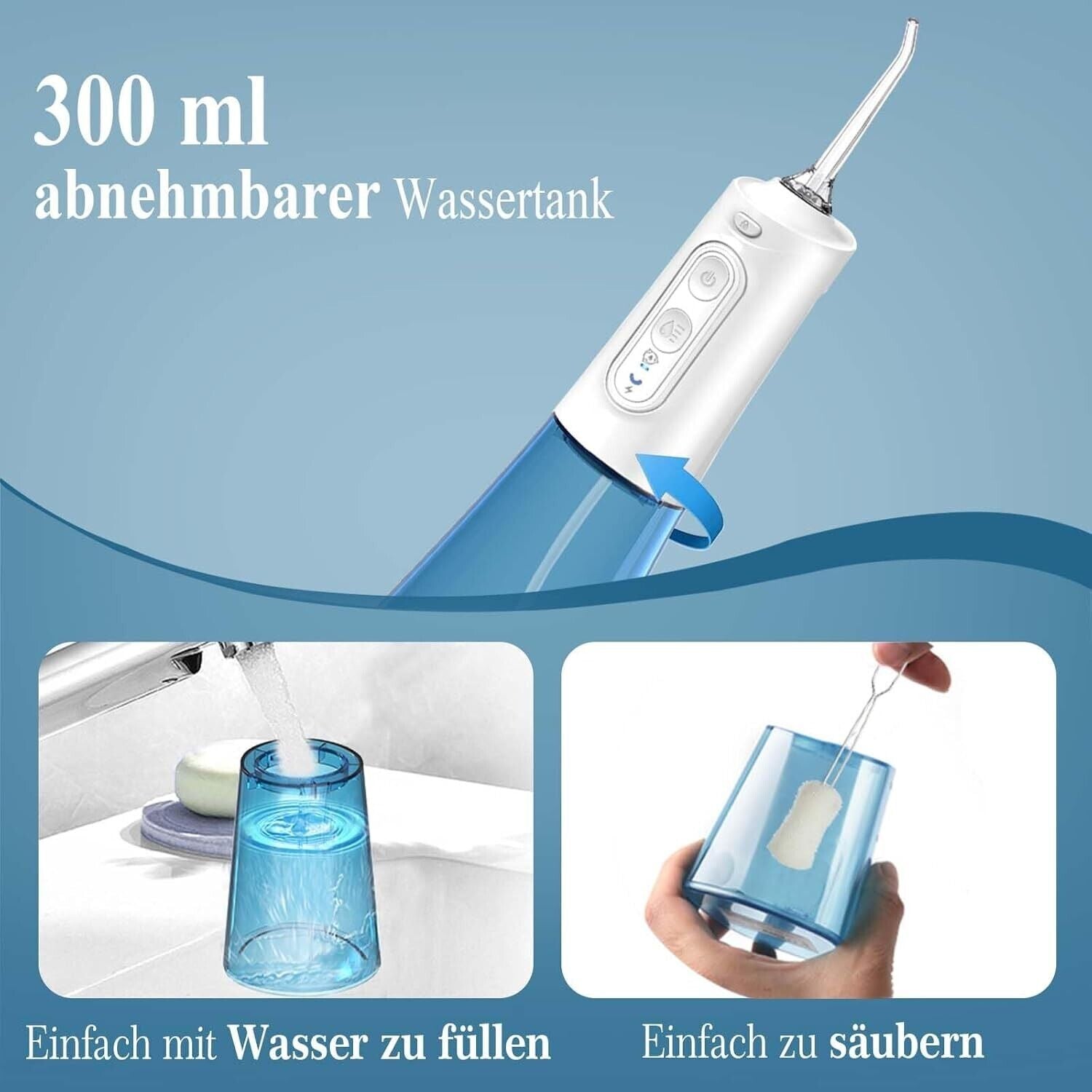Munddusche Kabellos Water Flosser for Teeth,Elektrische Zahnzwischenraumreiniger