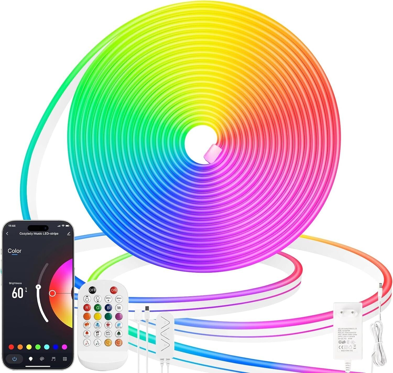 3-30M Neon LED Strip Streifen RGB Flex Schlauch diffus Lichtband Dimmbar mit APP