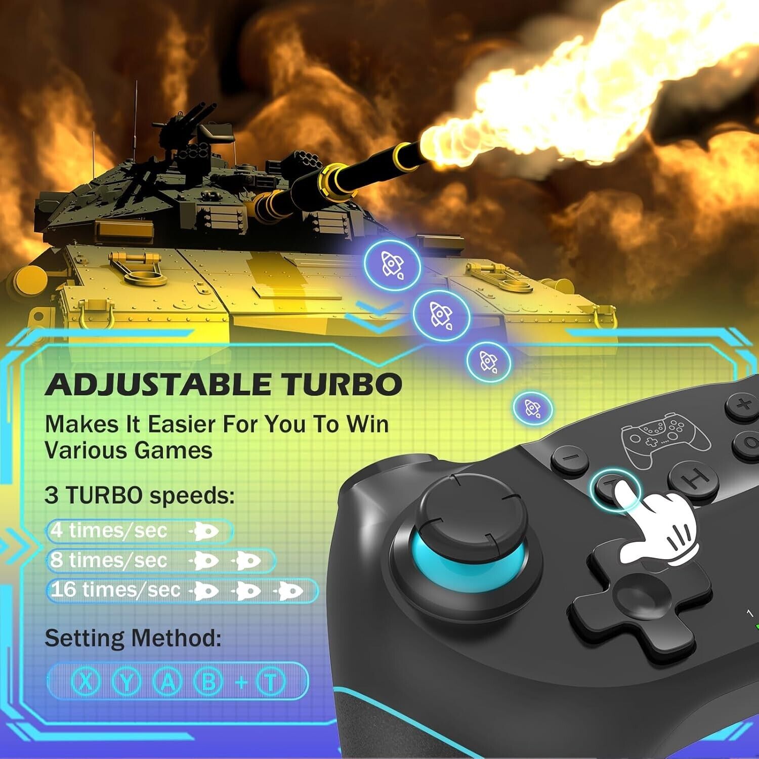Wireless Controller für Nintendo Switch Pro Controller 550 mAh 2-3 h
