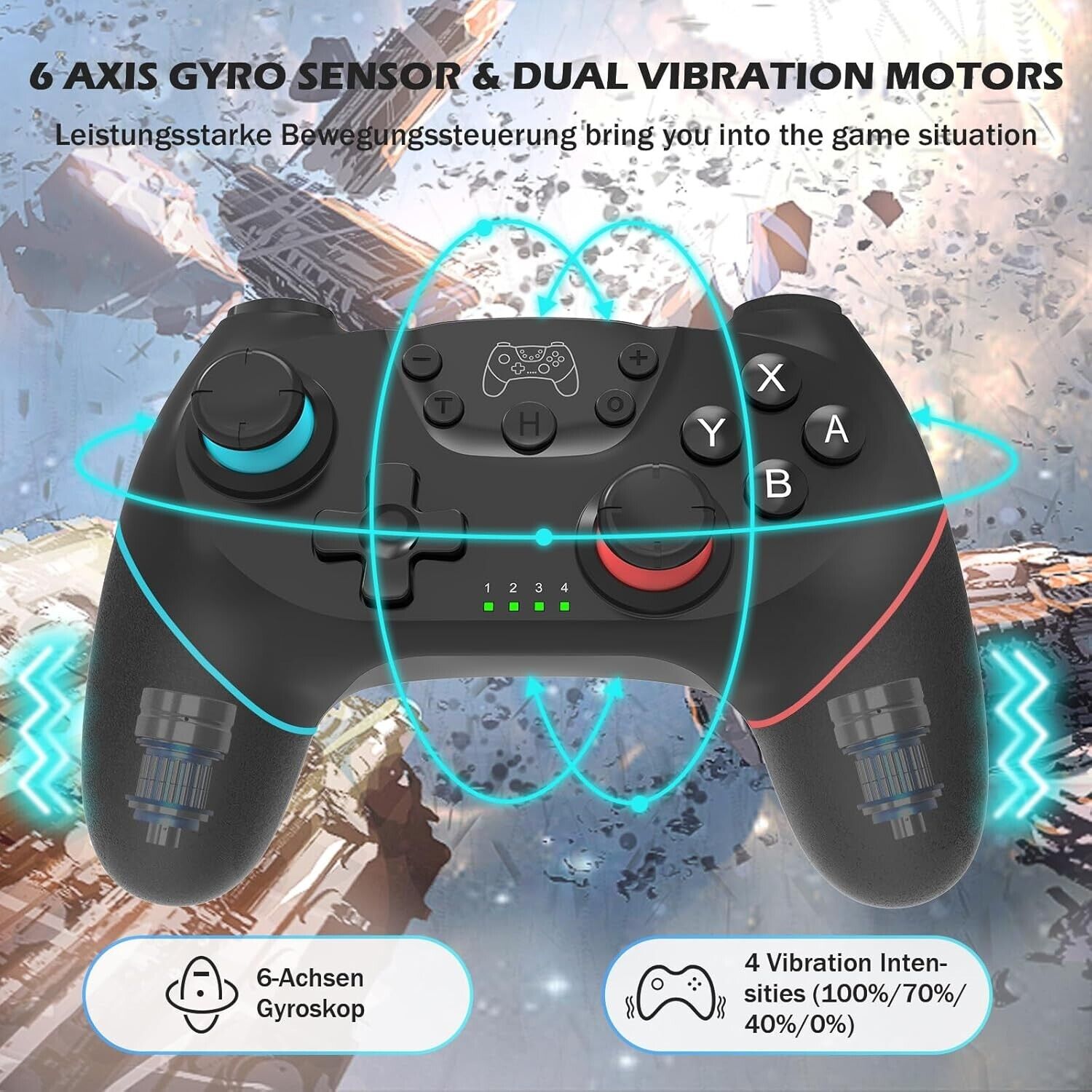 Wireless Controller für Nintendo Switch Pro Controller 550 mAh 2-3 h