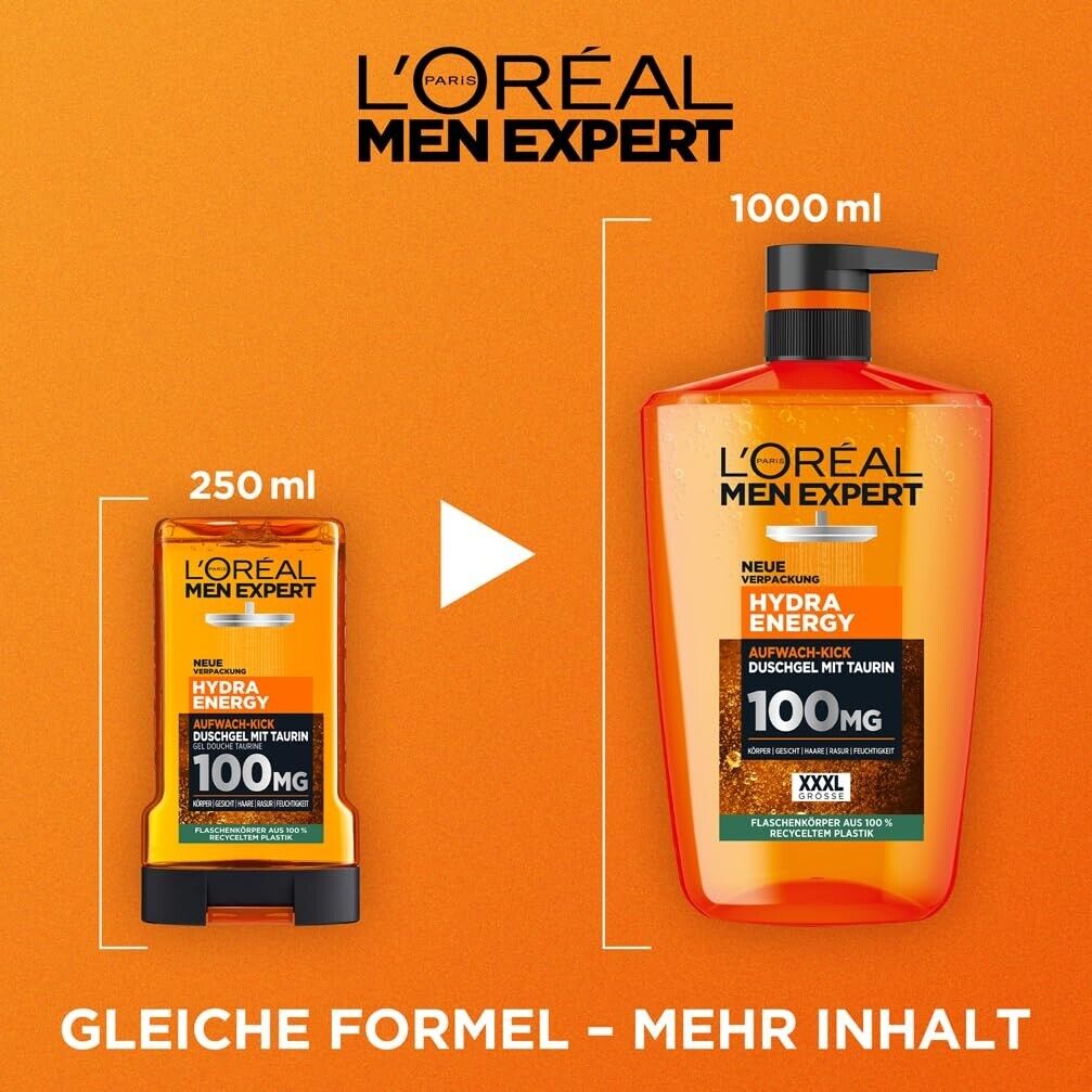 L'Oréal Men Expert XXXL Duschgel und Shampoo für Männer 1 x 1000ml