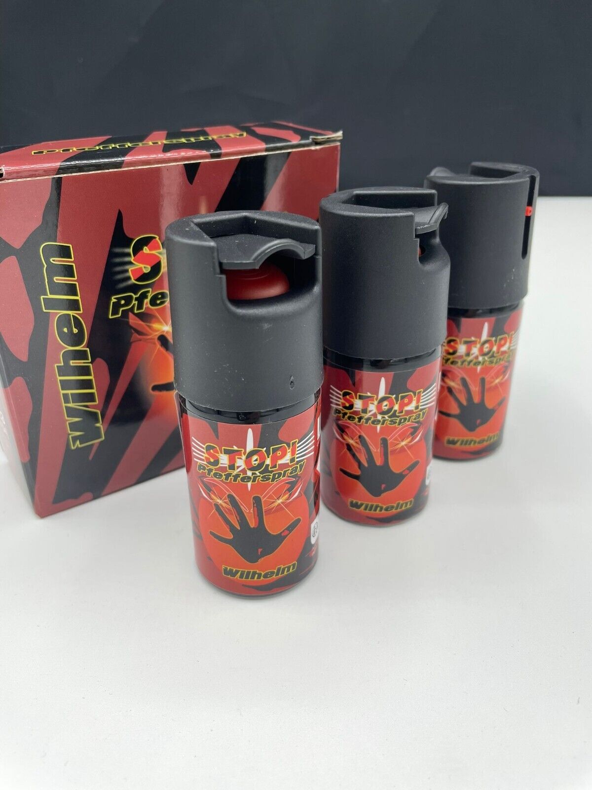 Wilhelm Pfefferspray 40 ml Tierabwehr Selbstverteidigung CS KO Spray  CS Gas 1-3