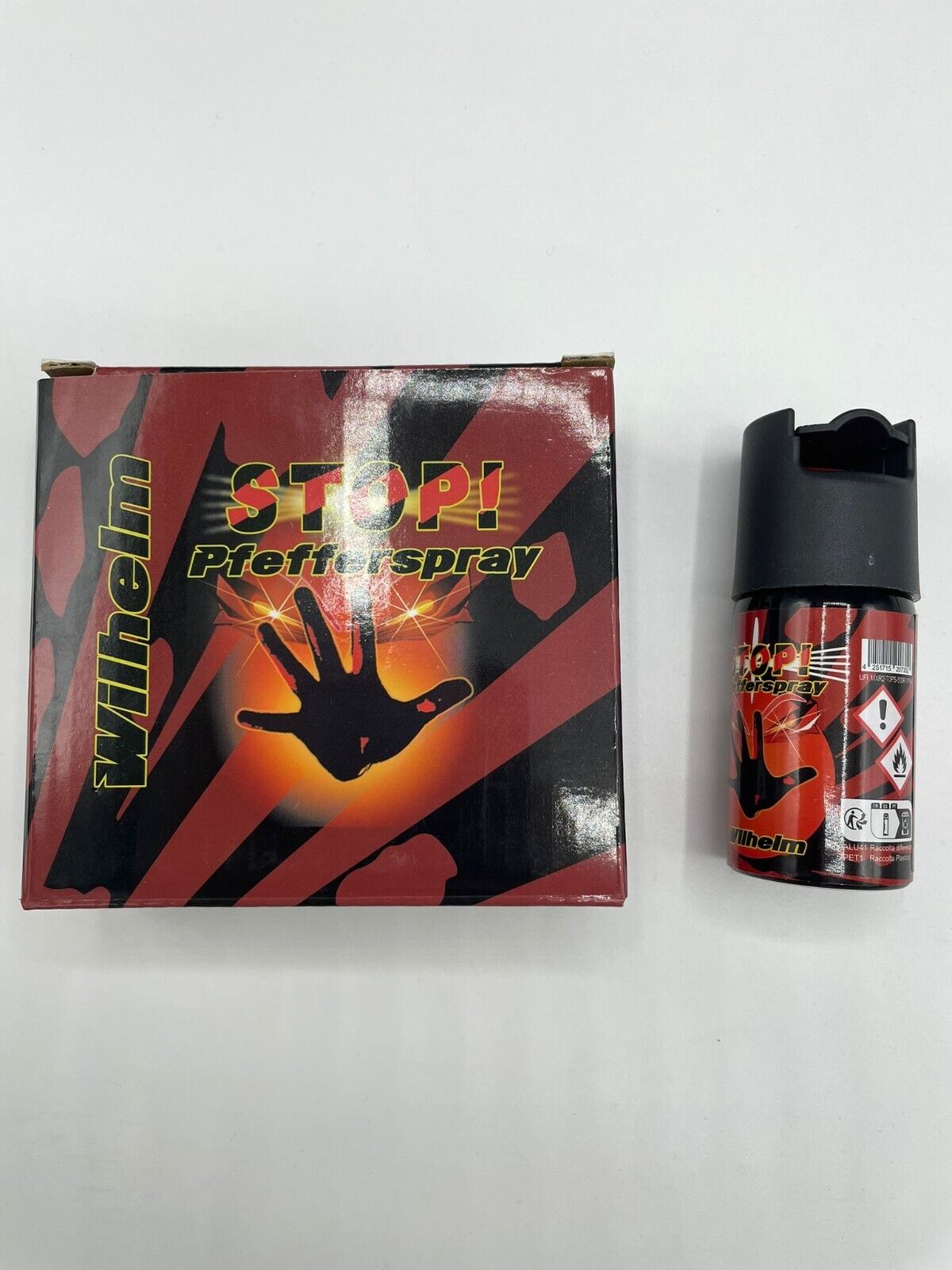 Wilhelm Pfefferspray 40 ml Tierabwehr Selbstverteidigung CS KO Spray  CS Gas 1-3