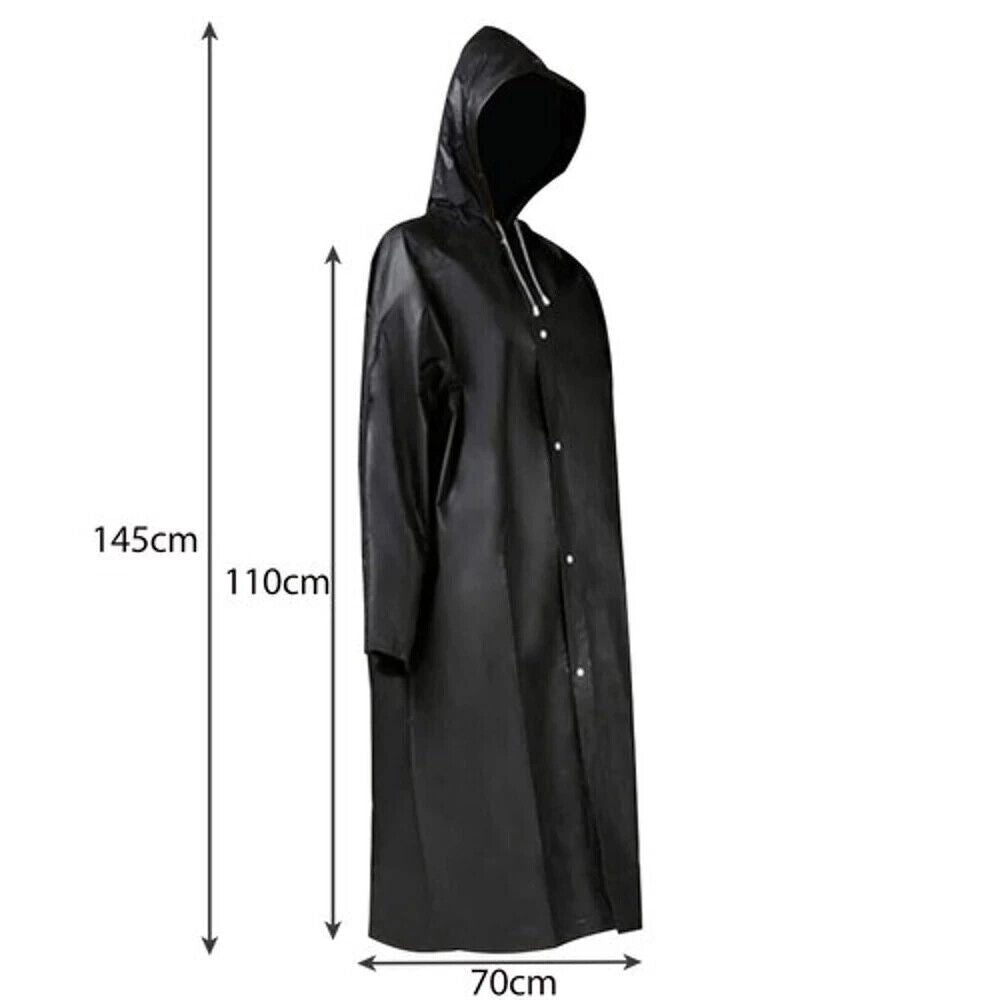 Unisex Regenmantel Wasserfest mit Kapuze Regenjacke Universal Top Lang Mantel