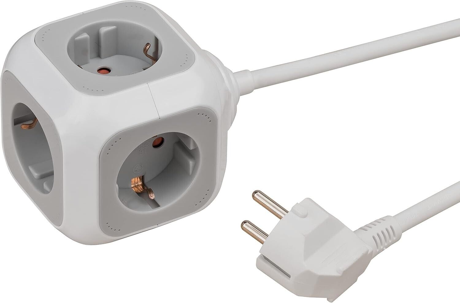 Brennenstuhl Alea-Power Steckdosenblock/Steckdosenwürfel 4-Fach (mit 1,4m Kabel)