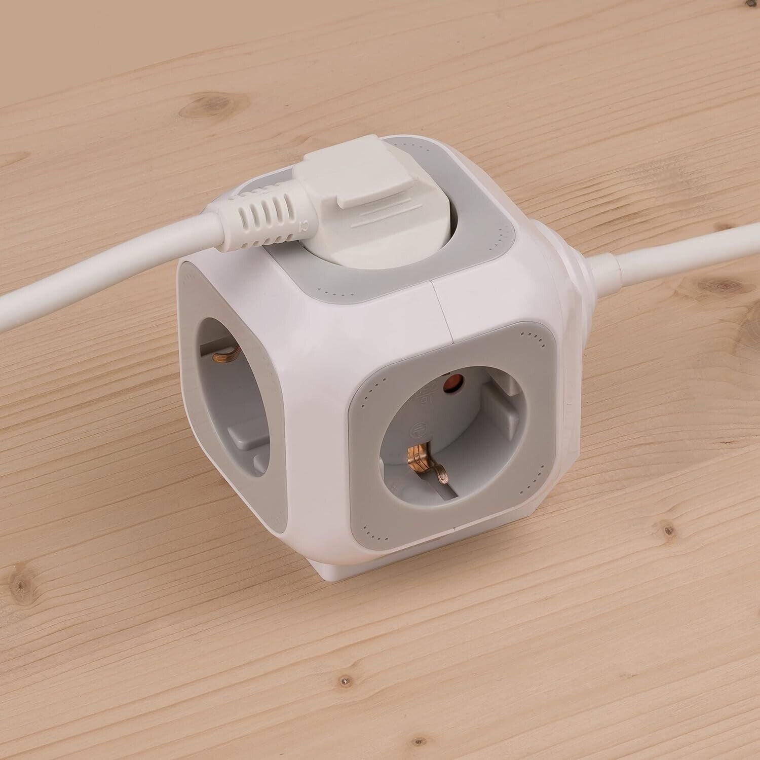Brennenstuhl Alea-Power Steckdosenblock/Steckdosenwürfel 4-Fach (mit 1,4m Kabel)