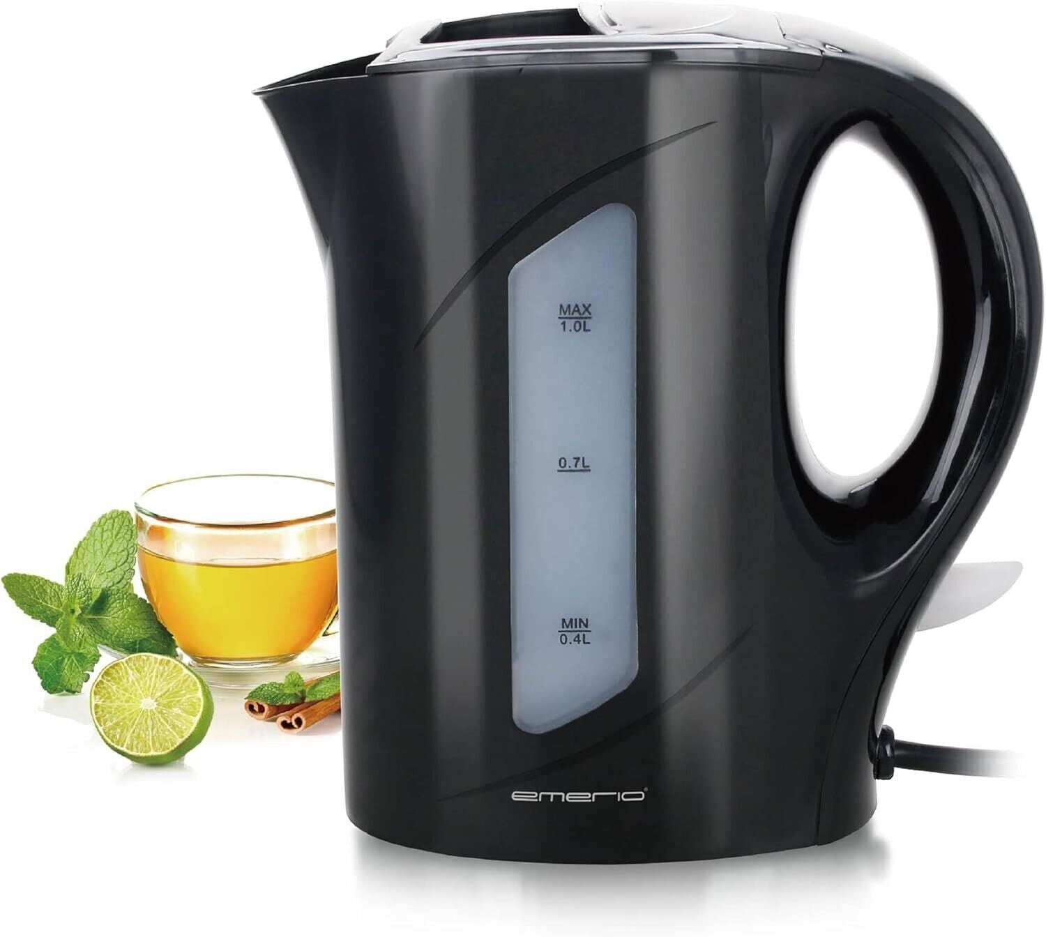 Emerio Wasserkocher 1.0 Liter 900 Watt Wasserstandsanzeige BPA-frei Zuhause