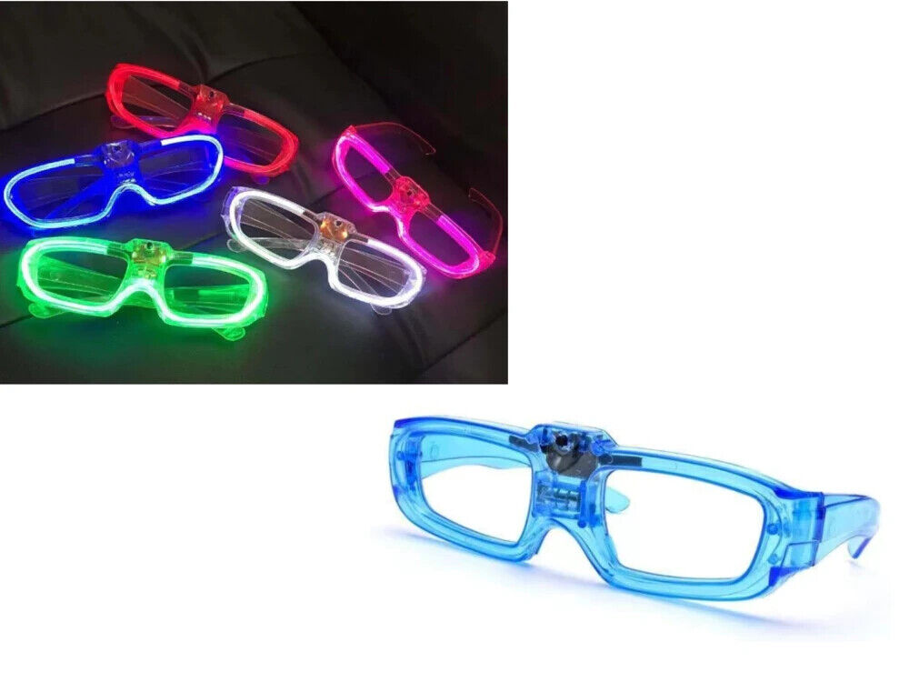1xLED Brille Bad-Taste-Brille Disco-Brille Leucht-Partybrille Lichter-Brille