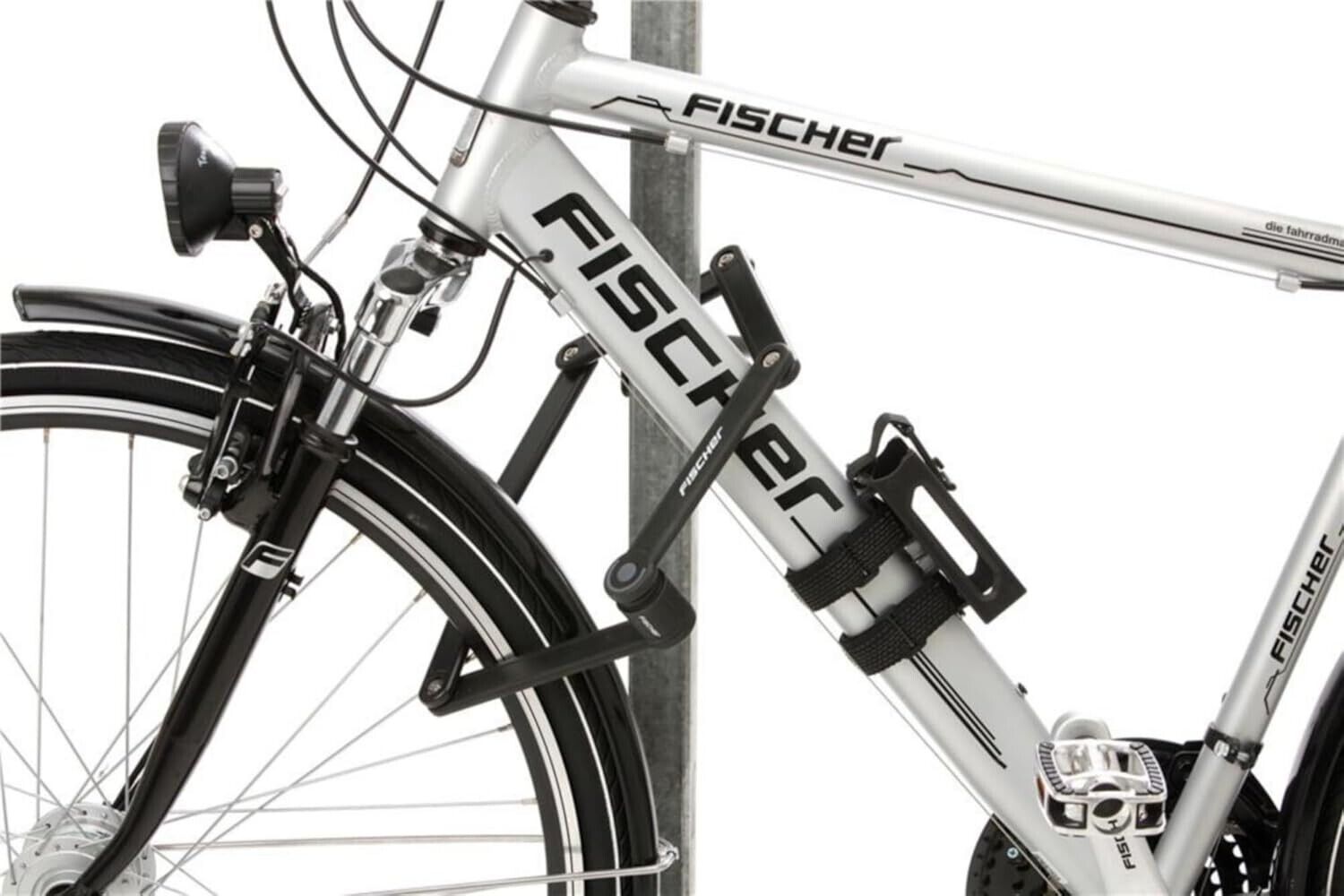 FISCHER Faltschloss mit Halterung Länge 85 cm Fahrradschloss Schlüssel schwarz