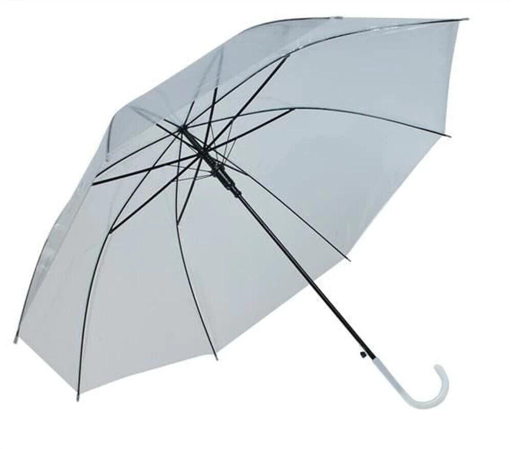 Automatik Regenschirm Transparent Weiß – Ideal für Hochzeit & Alltag